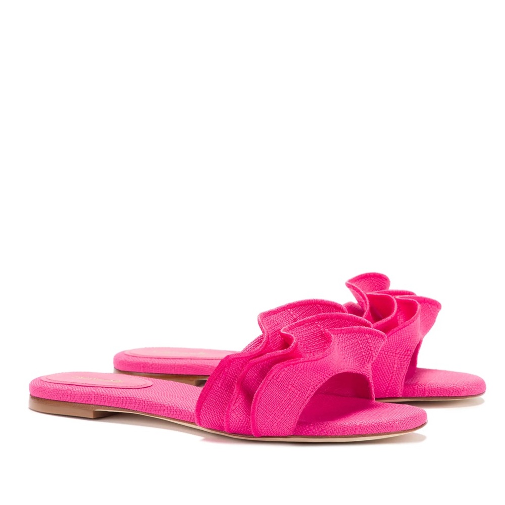 LARROUDÉ Ivy Ruffle Slide Sandals - Picture 2 of 14